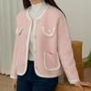 New ArrivalS Open Run Women S Tweed Jacket Color Binding With Fur Trimming