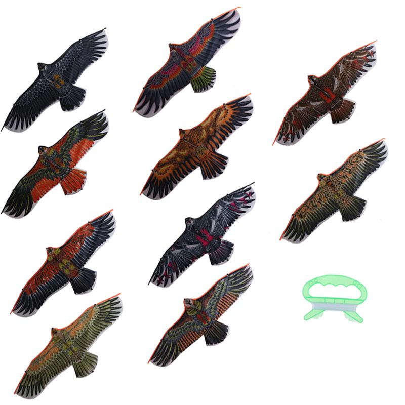 Цветной случайный уличный детский змей с летающей птицей, 1,1 м, плоский орлиный змей, игрушки