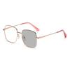 New Photochromic Square Myopia Glasses Large Frame Metal Near Sight Glasses High-End Anti Blue Light Color Changing Glasses