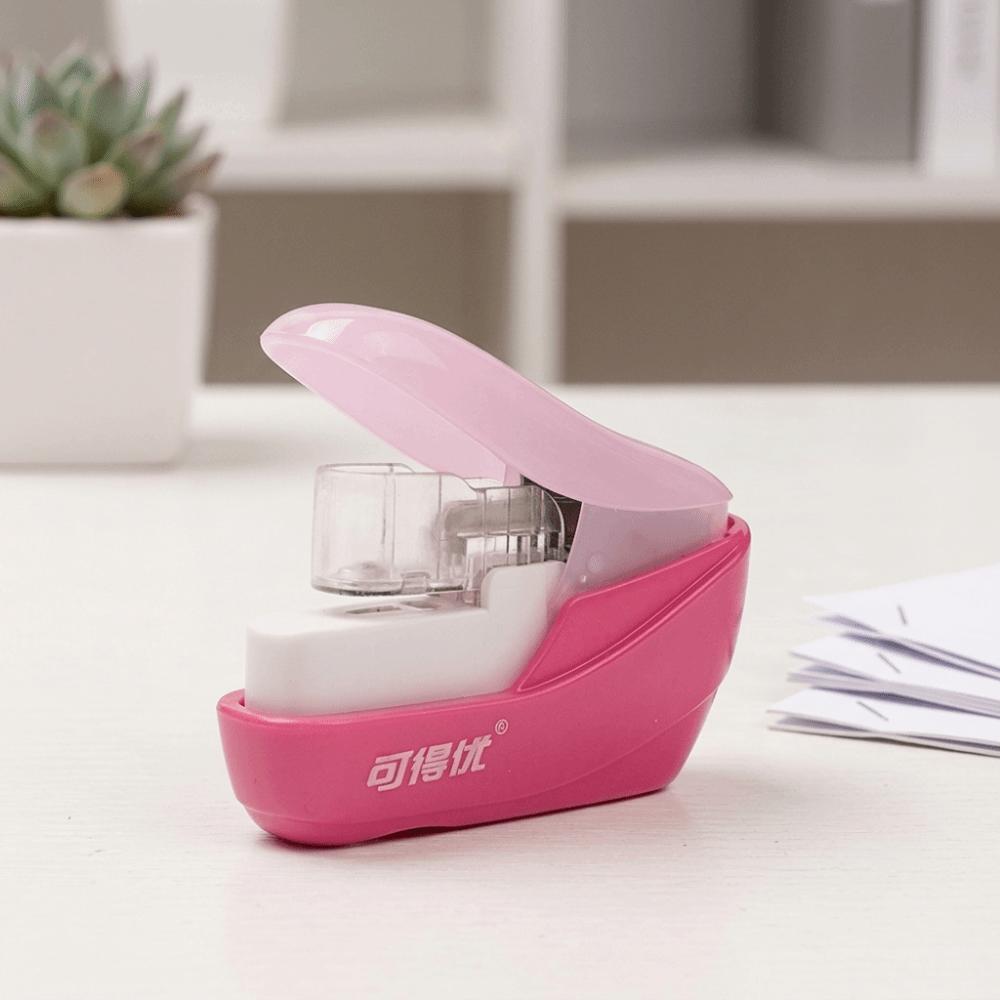 ABS Mini Stapler 4 Sheets Capacity Hand Held Stapler Small Stapleless Stapler Daily Use