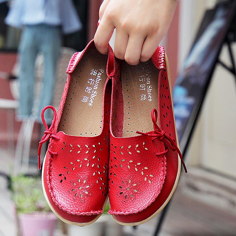 Весенне-осенние туфли в горошек с низким вырезом и плоской подошвой