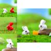 Cute Cartoon-style Red And White Rabbit Ornaments For Diy Mini Scenery Projects
