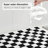 Black White Checkered Dish Drying Mat for Kitchen Counter, Coffee Bar Accessories, Retro Classic Plaid Pattern Absorbent Coffee Mat Kitchen Drying