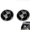 Logo Bmw For Real Carbon Fiber Black Silver 74mm Hood Trunk Badge Emblem