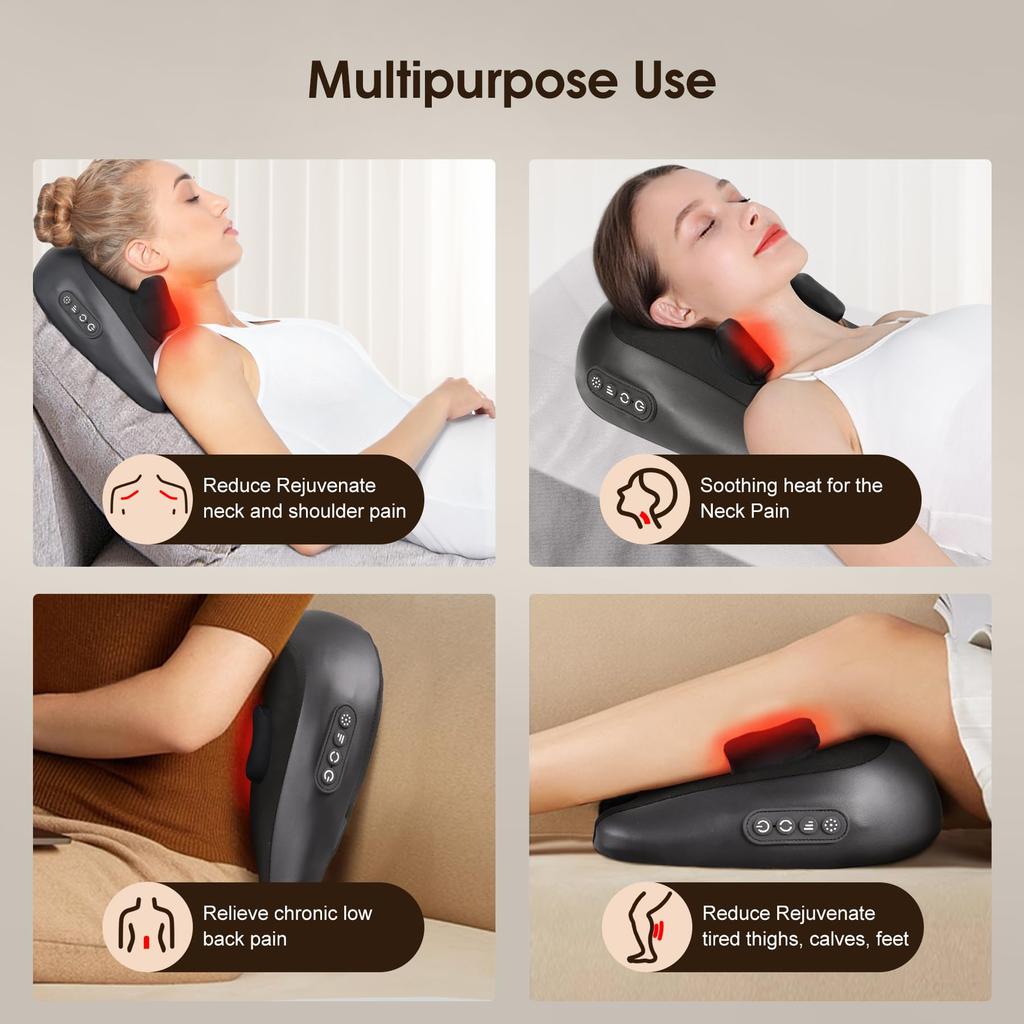 Neck Massager Body Massager for Neck Shoulder Back with Heading Kneading Shiatsu Massager for Pain Relief Deep Tissue