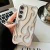 Покрытие Полый 3D Узор Пламя Чехол Для Samsung S25 S24 Plus S22 S23 Ultra A55 A54 A26 A36 A14 A06 Ударопрочный Мягкая Крышка