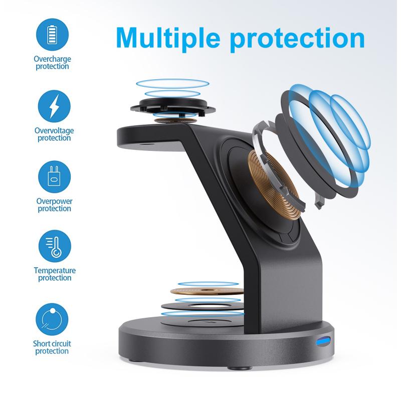 30W 3 In 1 Strong Magnetic Wireless Charger Stand For iPhone 14 13 12 Pro Max Apple Watch Airpods Fast Charging Dock Station