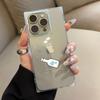 Прозрачный квадратный чехол-бампер для iPhone 14 Pro Max 16 ProMax 13 12 15 Plus 11 с узором в виде сердец и бутылок