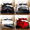 Постельный комплект с принтом спортивного автомобиля из фланелевого материала для комфортного сна подростка