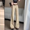 American Style Flare Suit Pants for Women In Spring Design Mid-waist Wide-leg Pants Drooping Versatile Casual Floor Pants