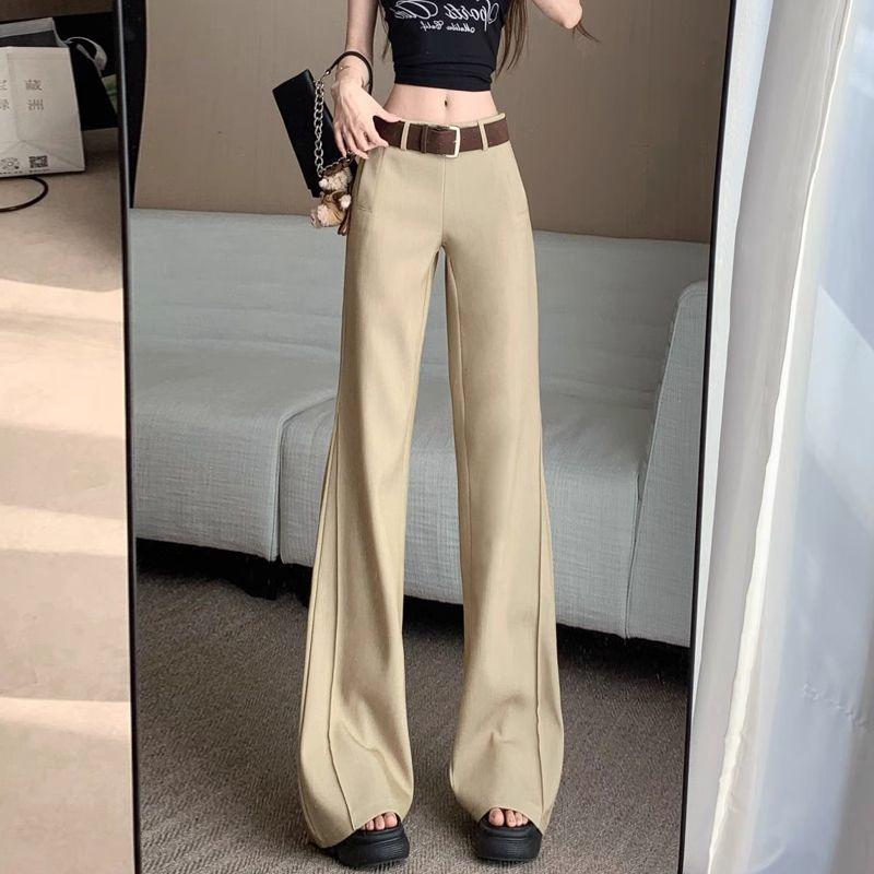 American Style Flare Suit Pants for Women In Spring Design Mid-waist Wide-leg Pants Drooping Versatile Casual Floor Pants