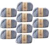 Knitworm Wool 10 Chatty Extra 25g Yarn, Balls, Melange, Thick, (Approx. 34m), 60% Acrylic, 40% Wool, 3.Rain