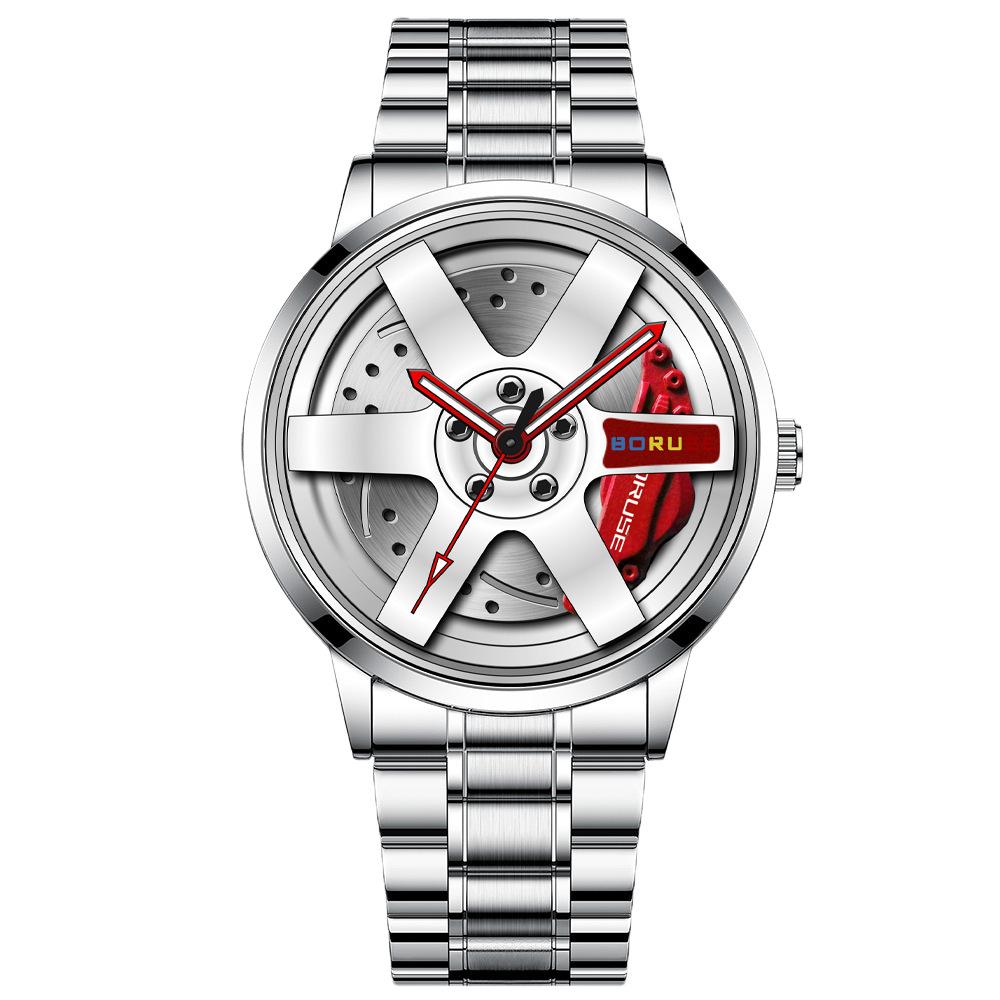 Повседневные мужские часы из нержавеющей стали Модные деловые мужские часы Спортивные часы Индивидуальные часы Кварцевые часы Автомобильные часы Hub