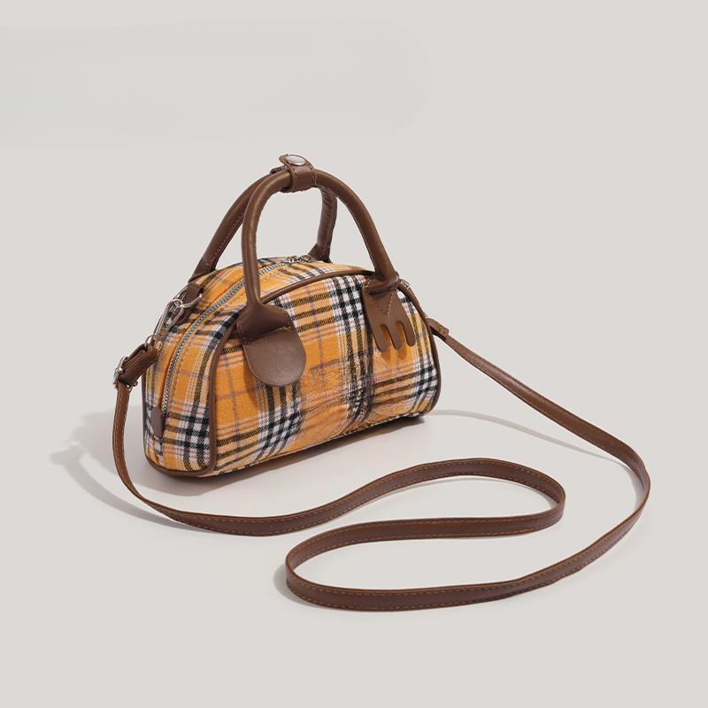 Сумка Ниша Ретро Боулинг Сумка Клетчатая Рука Наплечная Сумка Пригородная Модная Сумка Через Плечо Женская