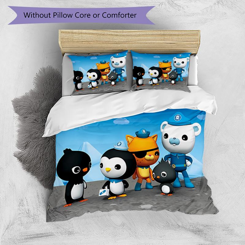 3pcs The Octonauts1 pattern bedding set duvet cover set includes duvet cover &pillowcases, perfect all season bedroom decoration & gift
