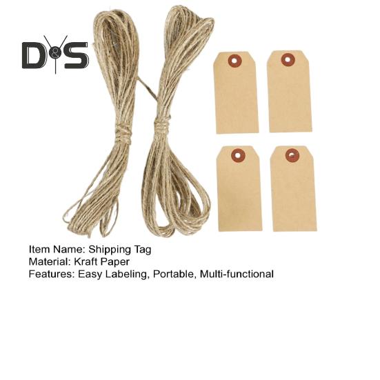 100 шт. бирки для доставки из крафт-бумаги с веревкой пустые картонные бирки с ценой распродажи имя подарочная бирка для ювелирных изделий инвентаризация одежды маркировка