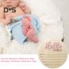 Wooden Baby Birth Announcement Sign Hello World Newborn Welcome Sign Name Date Time Weight Recording Round Plaque New Parents Gift