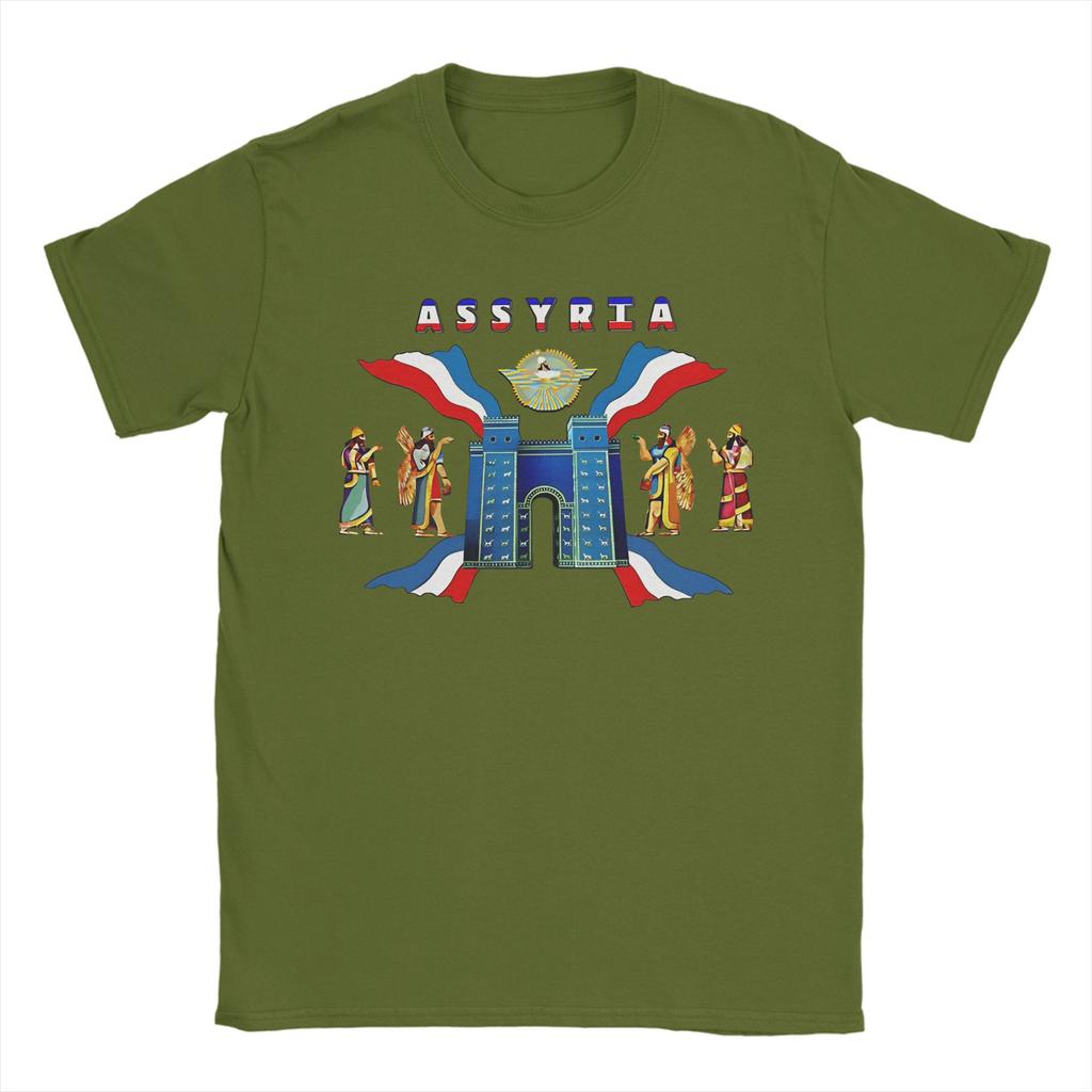 Assyrian Flag Mens T Shirt Fashion Tees Short Sleeve Round Neck TShirts Pure Cotton New Arrival Clothes