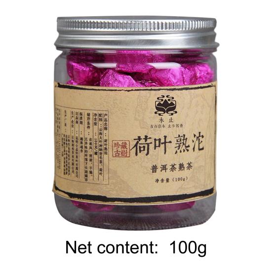 100 г натуральный освежающий консервированный чай пуэр ручной работы, маленькая серия чая Туо, чай пуэр с листьями лотоса