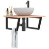VidaXL Wall-mounted Vanity Shelf Steel and Solid Oak Wood 3302643
