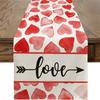 Wiwilys Valentine's Day Table Runners Holiday Kitchen Dining Table Decoration For Indoor Outdoor Home Party Decor