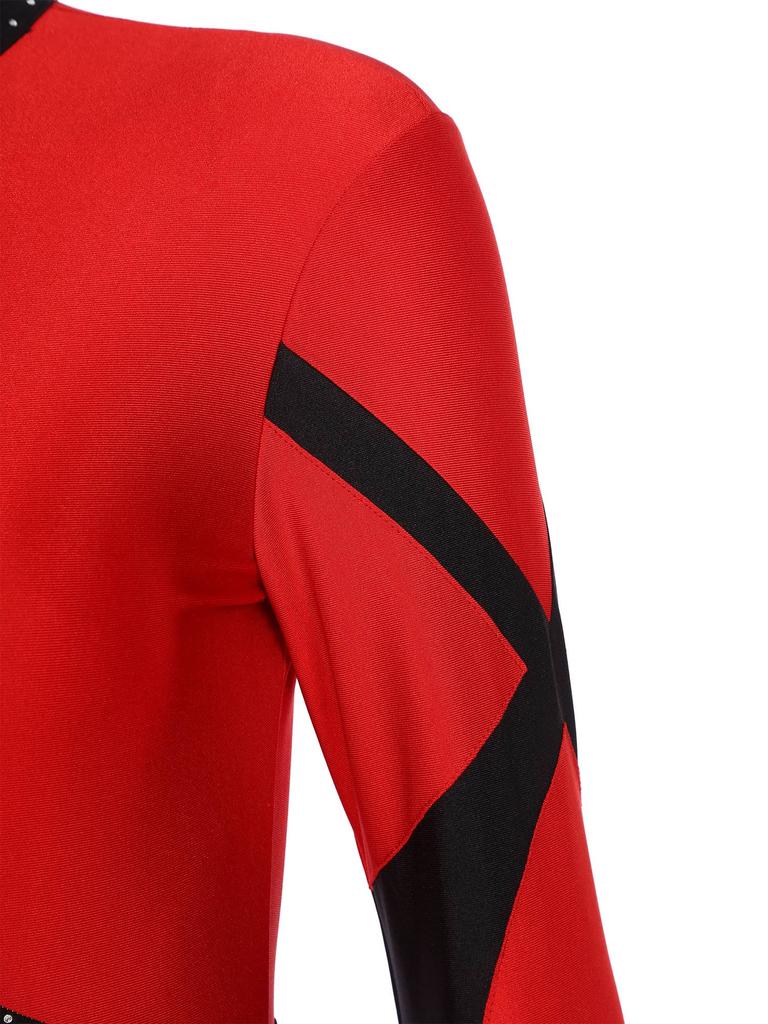 Женский гимнастический боди для фигурного катания, блестящие стразы, контрастная цветная лоскутная мозаика, комбинезон