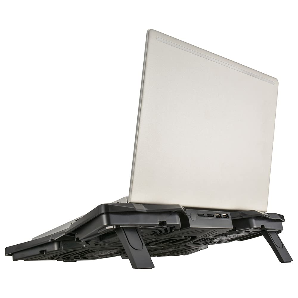 DIGITAL SUPPLY FACTORY Ohm Электрический кулер для ноутбука с 4 объемами воздуха и подставкой Черный (Оборудованные вентиляторы/Плавная регулировка/Совместимость 11,6~17 дюймов