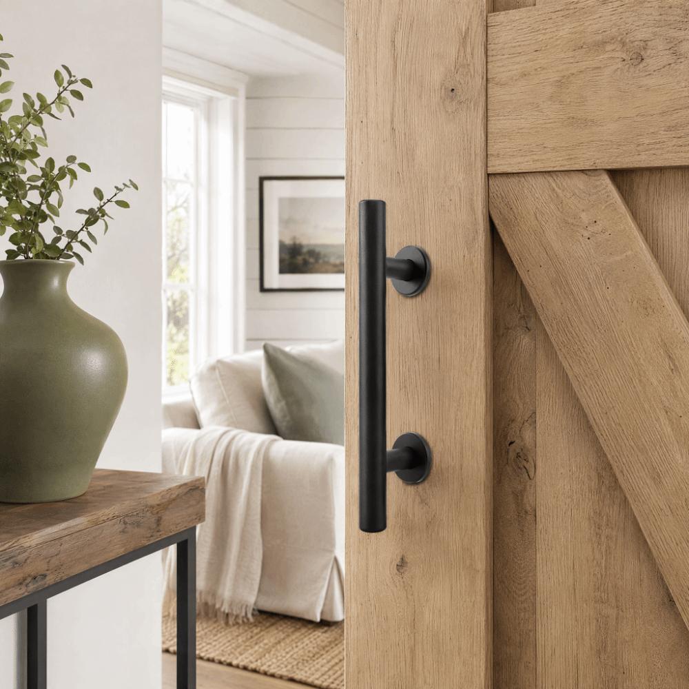 2pcs Matte Black Cabinet Door Handle 12 Inch Closet Pull Handle Rustic Barn Door Handle Gate