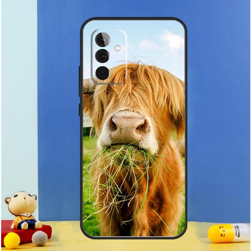 Милый Чехол с Шотландской Коровой Для Samsung Galaxy A56 A52 A53 A16 A26 A36 A55 A35 A15 A32 A12 A33 A13 A14 A34 A54 A17