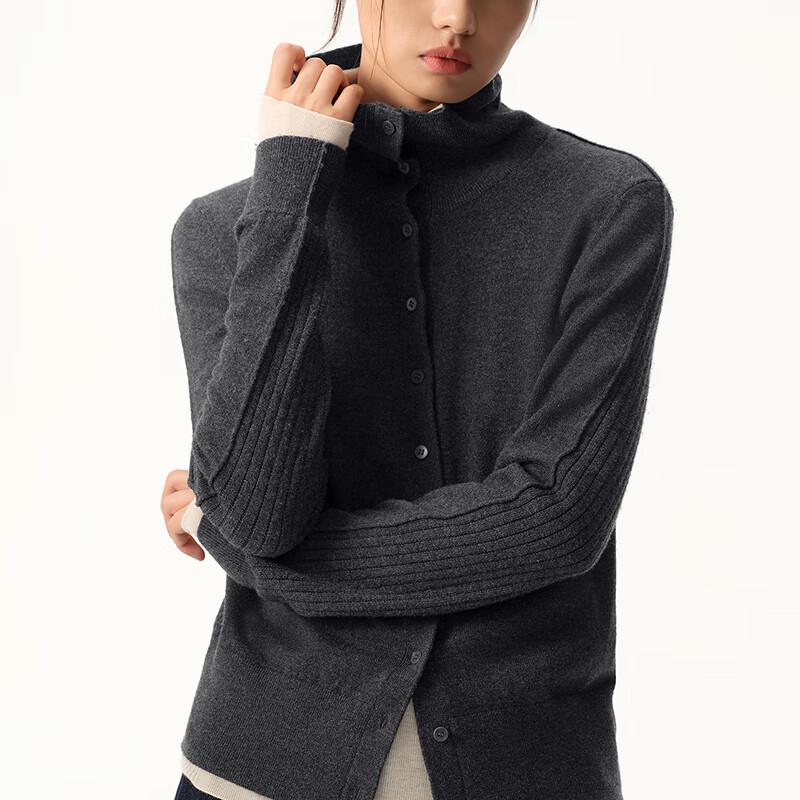 broadcast Women's Cashmere Wool Stand Collar Cardigan
