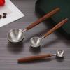 1PC 304 Stainless Steel Walnut Long Handle Coffee Powder Powder Measuring Spoon Kitchen Baking Tools Measuring Spoon Cucharas