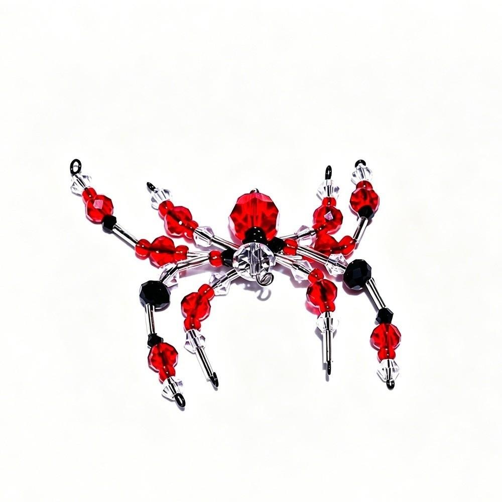 Crystal-Like Faceted Beads Beaded Spider Pendant Hanging Loop Spider Party Decor Party Display