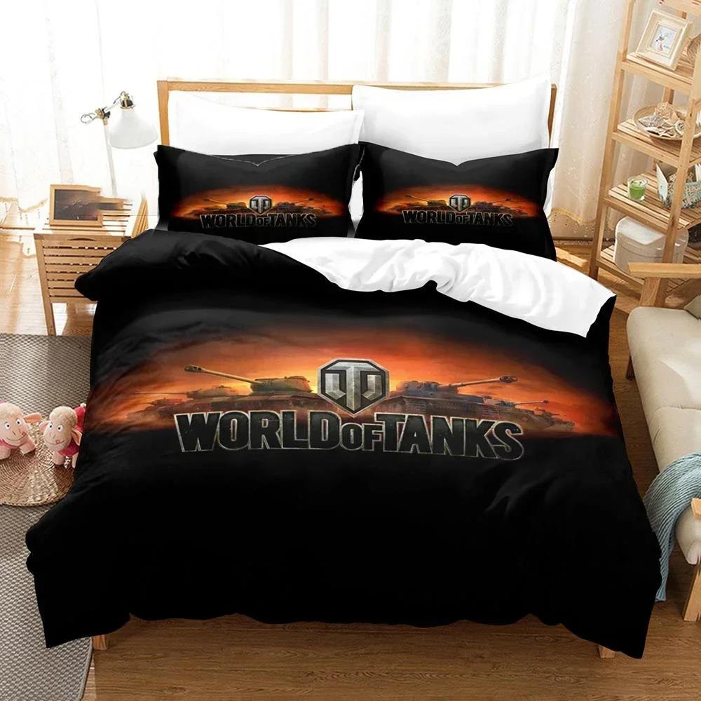 3D Печать World of Tanks Комплект постельного белья 3D Печатный Подходит для спальни Мягкий прочный Качественный Комплект пододеяльника С наволочками Дети Дети Домашний текстиль