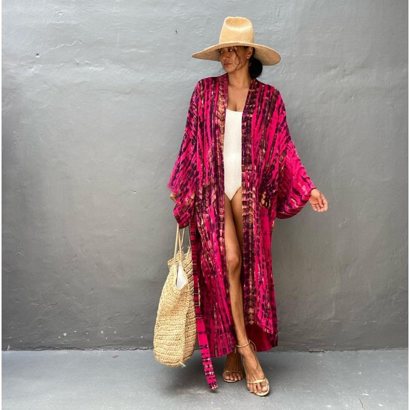 Женская мода весна осень цветные блоки принт длинный рукав свободная талия повседневные платья