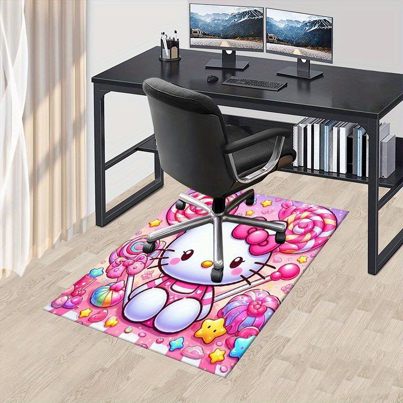 1 шт. Sanrio Hello Kitty Ковер для офиса с принтом русалки Прямоугольный коврик под стол, Идеальный декор для гостиной, спальни, кухни, Нескользящий пол