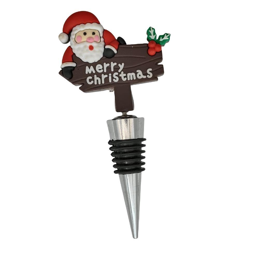 Merry Christmas Wine Bottle Stopper Bar Party Decoration Crafts Xmas Tree Snowman Preservation Wine Cork Fresh-keeping Reusable