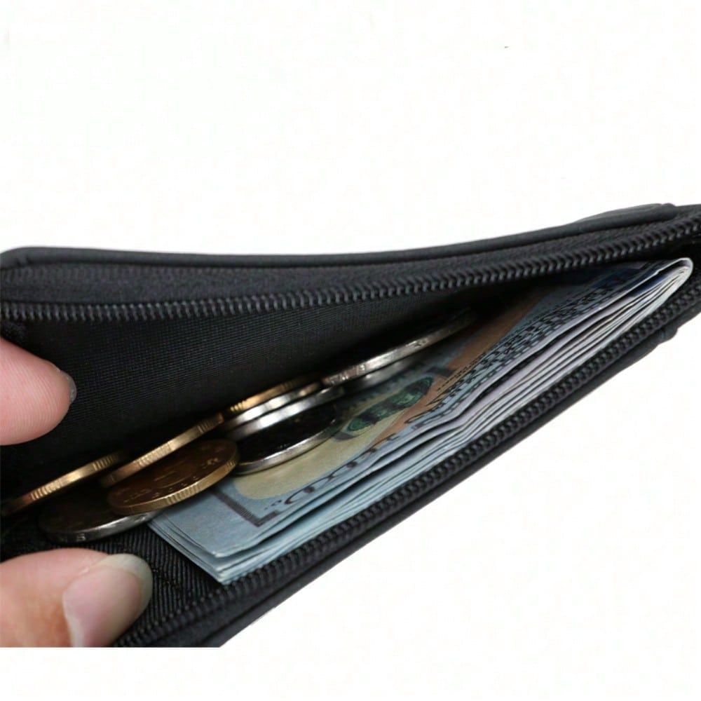 Новая Ретро Сумка для мелочи на молнии, Простой RFID-защитой от кражи, Держатель для рабочих удостоверений, банковских карт