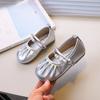 Fashion Little Girl Leather Shoes Solid Color Pleated Children Princess Shoes Round-toe Versatile Kids Causal Ballet Flat Shoes