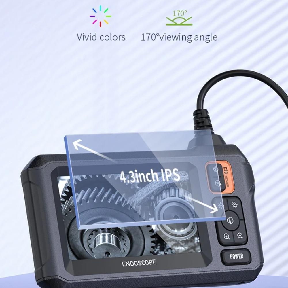 Industrial Endoscope Camera 8mm HD1080P 4.3inch IPS Screen 1080P Pipe Inspection Camera for Car Repair IP67 Waterproof 8 LEDS