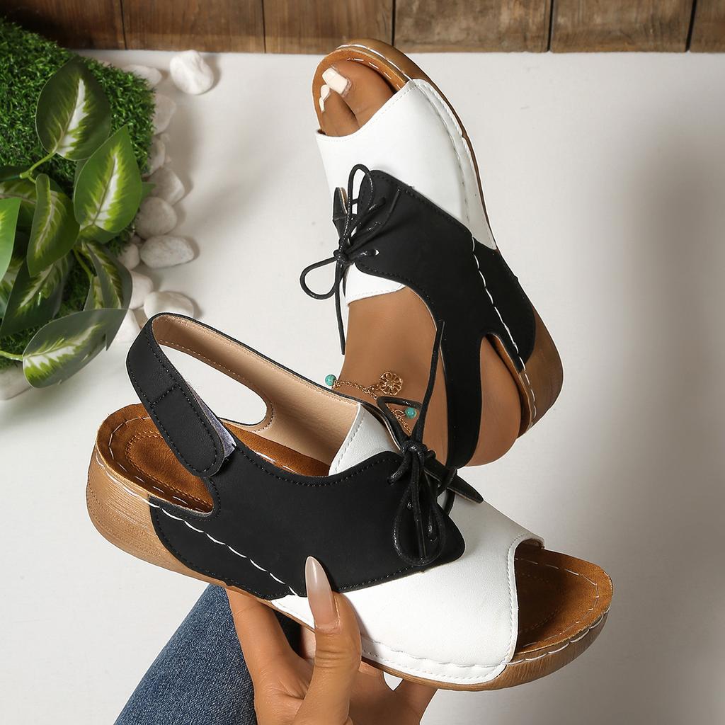 Foreign trade breathable wedge sandals 2025 solid color women's shoes 2025 new summer casual beach women's sandals