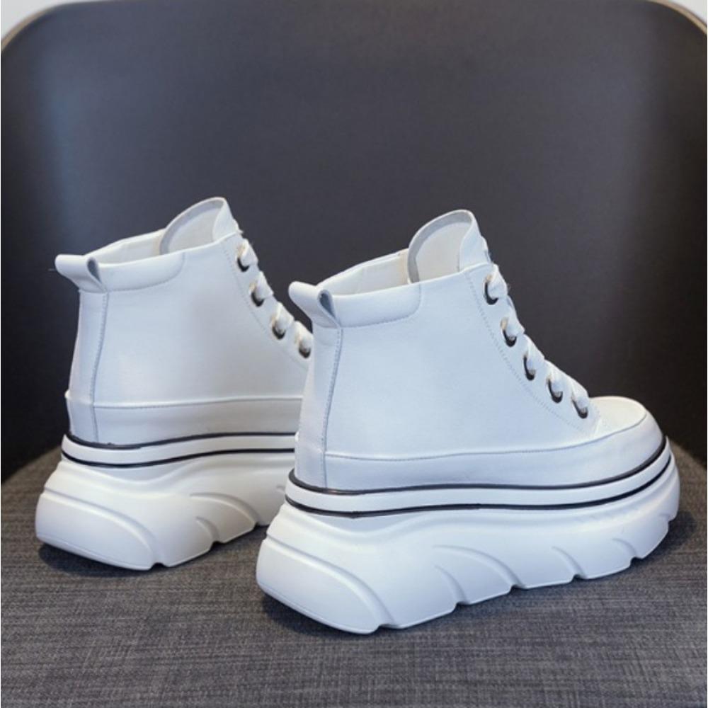 Little White Shoes for Women's Spring  Autumn Thick Sole High Top Shoe Board Shoes New Casual Sneakers Womens Platform Shoes