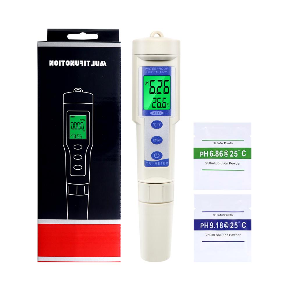 3 в 1 PH EC TEMP 0,01 метра водонепроницаемая цифровая EC ручка с автоматической температурной компенсацией для аквариума скидка 30%