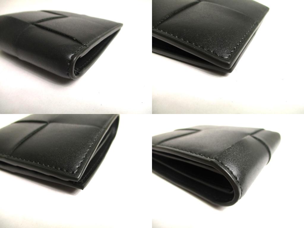 Оригинальный черный кожаный кошелек для купюр BOTTEGA VENETA с кассетой, складной, #a417, восстановленный