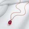 Блестящее овальное красное натуральное цирконовое ожерелье-подвеска для женщин, модное, цвета розового золота, высокое качество, повседневные изысканные украшения