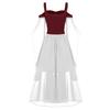 European & American Halloween Sleeveless Chiffon Color Block Dress