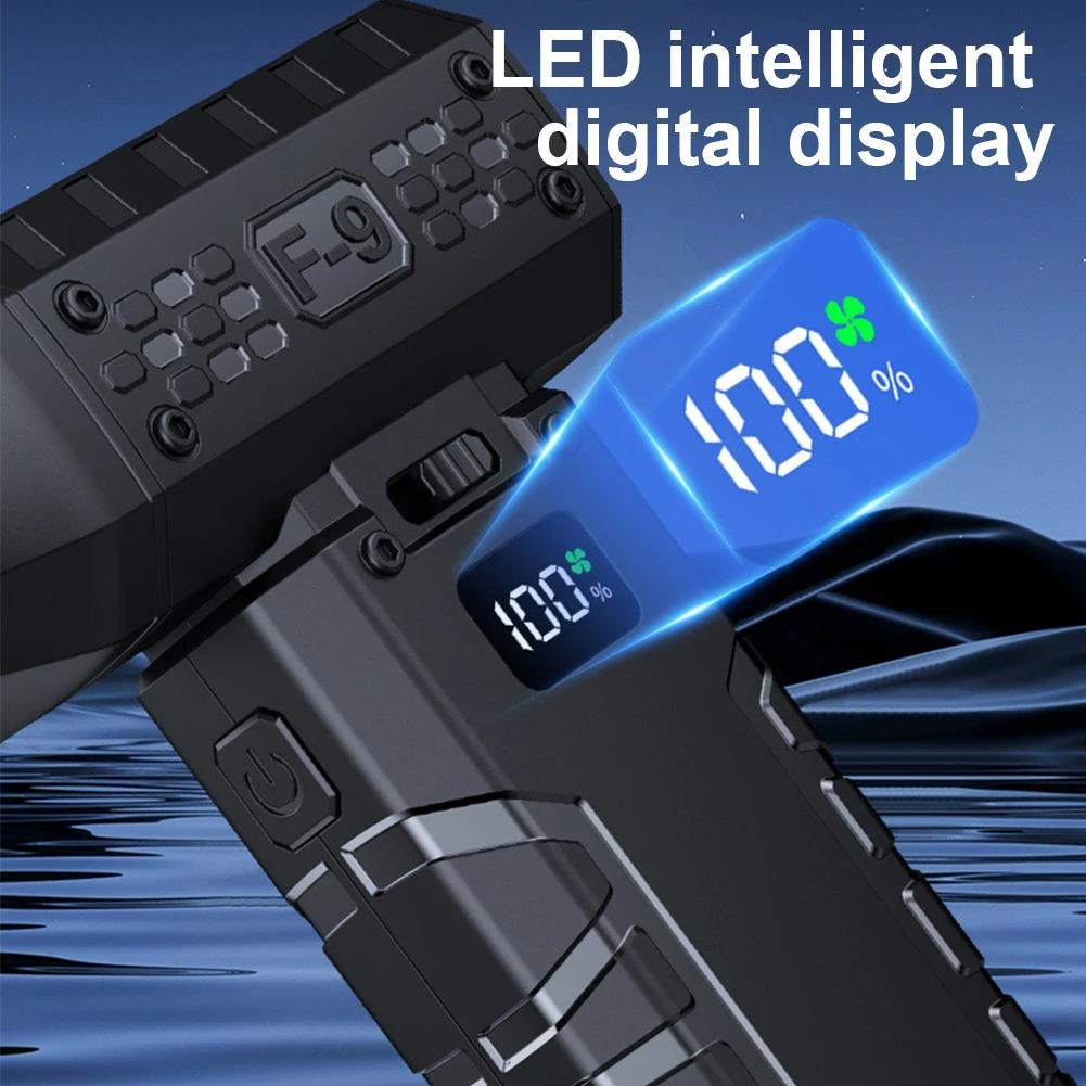 Mini Turbo Jet Fan 160000 RPM Digital Display Turbo Fan USB Rechargeable Brushless Motor Hair Dryer Powerful Blower With High Speed Duct Fan