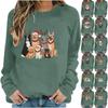 Christmas Sweatshirts For Women Oversized Long Sleeve Crewneck Shirts Cute Xmas Holiday Graphic Pullover Tops
