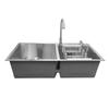 Кухонная мойка с двумя чашами, профессиональная современная стильная кухонная мойка из нержавеющей стали с краном и т. д.