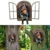 New Personalized Garden Elf Statue Courtyard Porch Creative Decoration Naughty Dwarf Window Opening Home Outdoor Decoration LS
