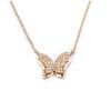 [M8895] - Gold-Plated 'Butterflies' White Gold Necklace - 15x12 Mm